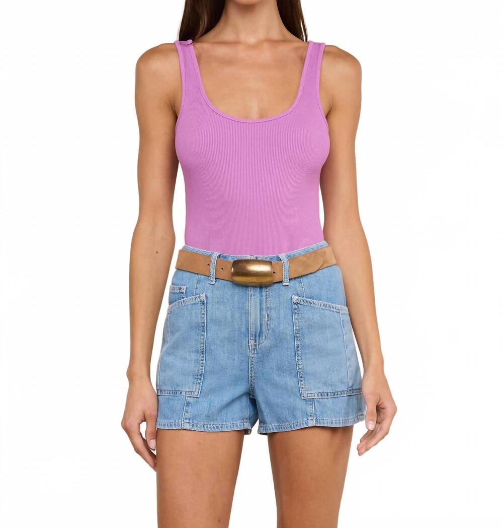 NEW L'AGENCE women's nica scoopneck bodysuit in vivid violet